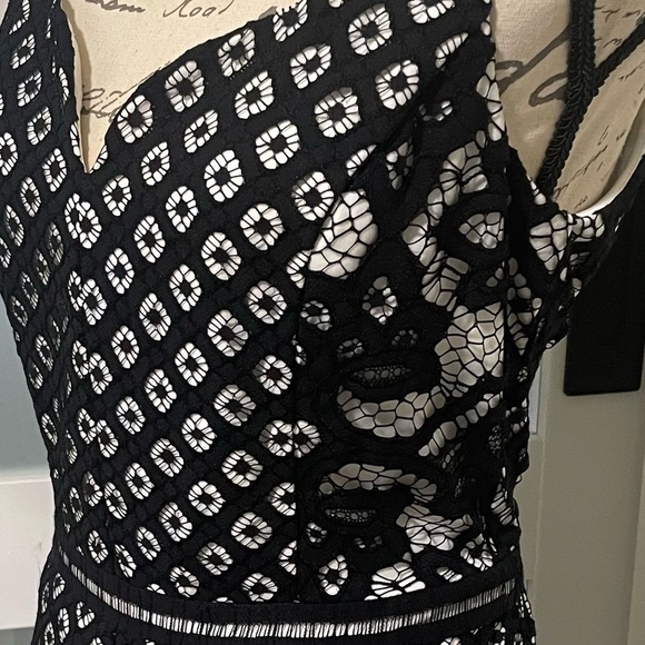 Guess Black Sleeveless Mini Lacey sheath cocktail Dress - Picture 4 of 8